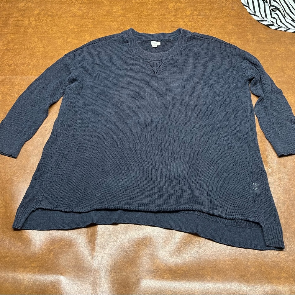 aerie Lightweight Sheer Sweater Nautical Style Navy Blue Women’s Size M